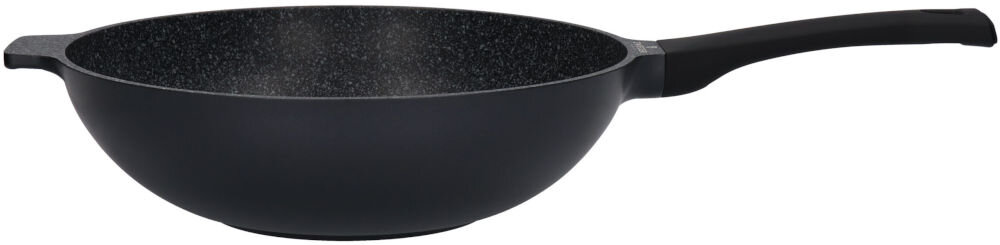 Patelnia wok ZWIEGER Black Stone 32 cm atrakcyjny wygląd żaroodporny lakier silikonowy ochrona przed odpryskami i przebarwieniami estetyczny wygląd przez długi czas odporna na zarysowania gładka łatwa do czyszczenia powierzchnia komfort codziennego użytkowania