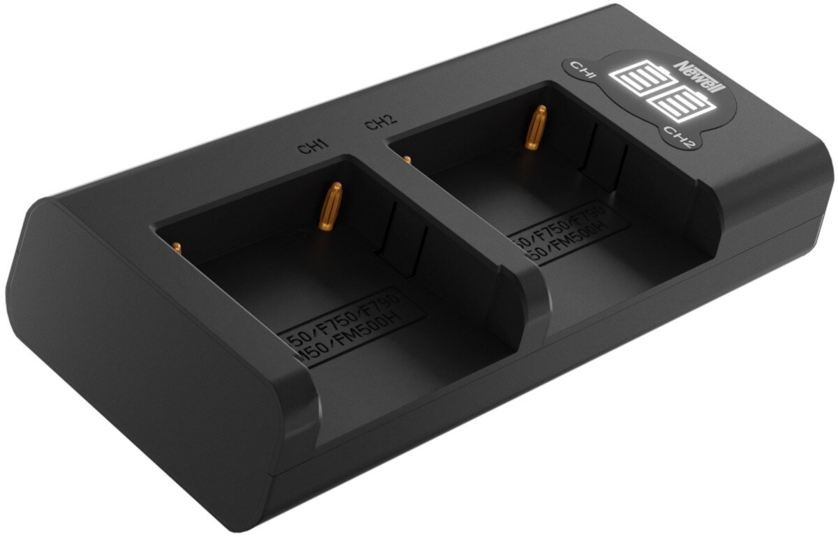 Ładowarka dwukanałowa NEWELL DL-USB-C + 2 akumulatory NP-F770 do Sony ładowanie prąd parametry napięcie