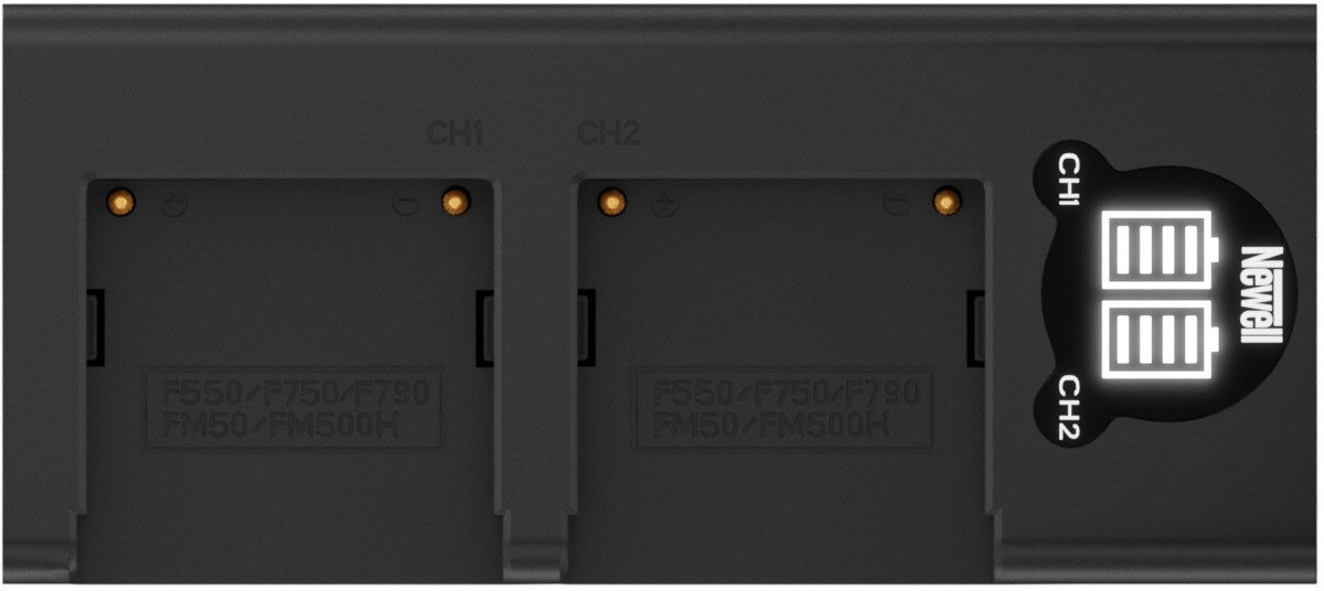 Ładowarka dwukanałowa NEWELL DL-USB-C + 2 akumulatory NP-F770 do Sony system regulacja sterowanie bezpieczeństwo zabezpieczenia ochrona