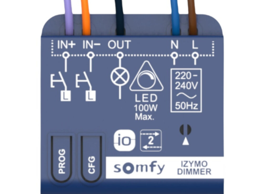 IZYMO IO SOMFY - MIKRO ODBIORNIK WŁ. WYŁ. Z FUNKCJĄ ŚCIEMNIANIA LED technologia io-homecontrol oszczedność prąd