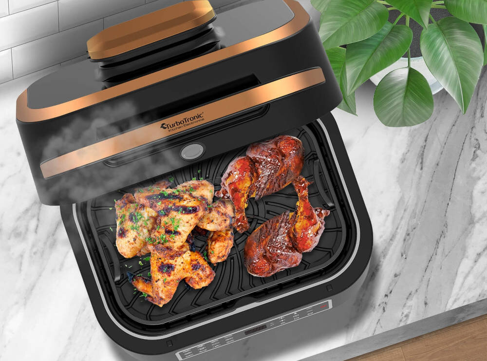 Frytkownica beztluszczowa TURBOTRONIC TT-AG700 Miedziany Air Fryer duza moc 1800W