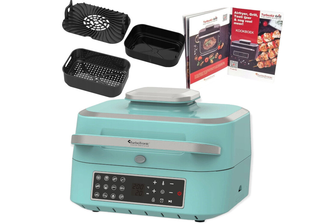 Frytkownica beztluszczowa TURBOTRONIC TT-AG700 Miedziany Air Fryer wyposazenie zestaw akcesoria komplet