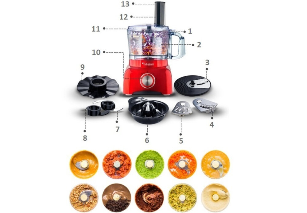 Malakser TURBOTRONIC TT-FP800 Czerwony