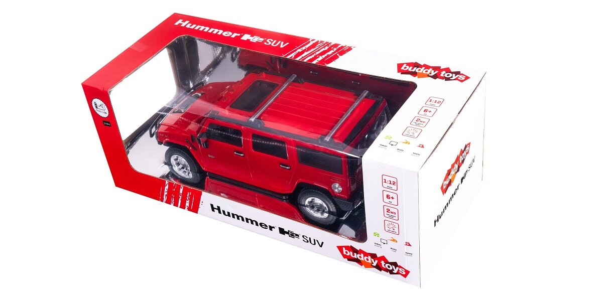 SAMOCHÓD ZDALNIE STEROWANY BUDDY TOYS HUMMER H2 BRC auto zachwycający kultowy amerykański terenowy detale mechanizmy koła światła diody pilot sterowanie