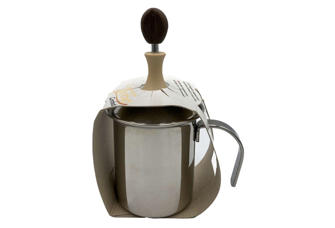 Spieniacz FRABOSK Combat 1 TZ Brązowy Pianka w kilka chwil z trwałej stali nierdzewnej pojemność estetyczny wygląd Cappuccino, Caffe Latte oraz Caffe Latte Macchiato