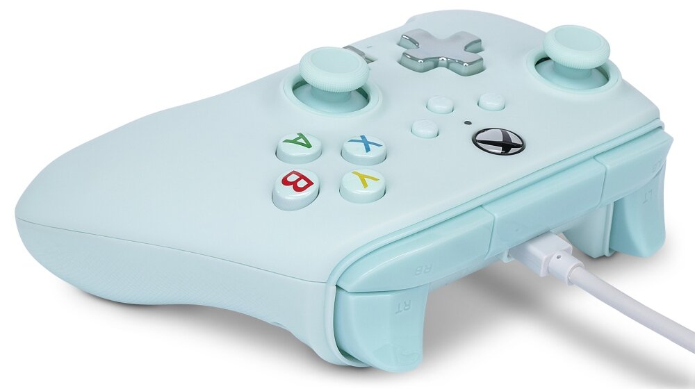 Kontroler POWERA Enhanced jakość wykonanie sterowanie drążki analogowe udostępnianie osiągnięcia zrzuty ekranów możliwości konfiguracja mapowanie drgania silniczki wibracyjne gniazdo pokrętło regulacji głośności kabel USB opakowanie zestaw