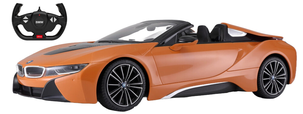 Samochód zdalnie sterowany RASTAR BMW I8 Roadster GRA1005 przedmiot kolekcjonerski idealny prezent pilot w ksztalcie kierownicy baterie AA brak w zestawie