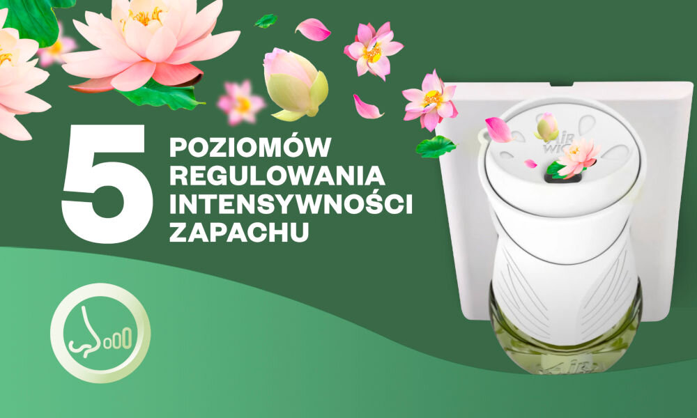 Wkład do odświeżacza powietrza AIR WICK Morska Bryza i Lotos 19 ml 5 poziomów intensywności
