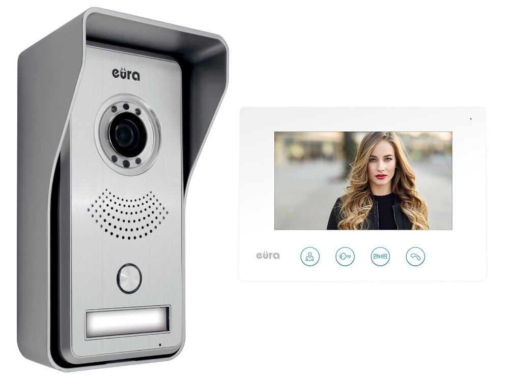 Zestaw wideodomofonowy EURA Gamma VDP-42A3W Wi-Fi kontrola stref wejscia na teren posesji wysoki poziom bezpieczenstwa