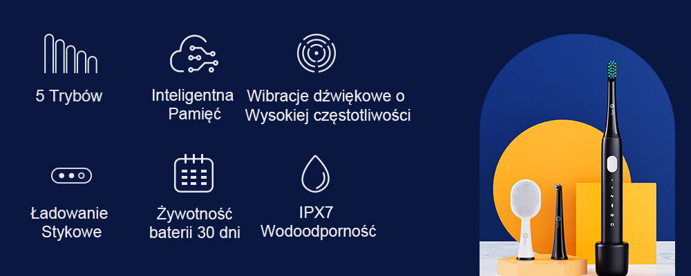 Szczoteczka soniczna INFLY T07X Czarny