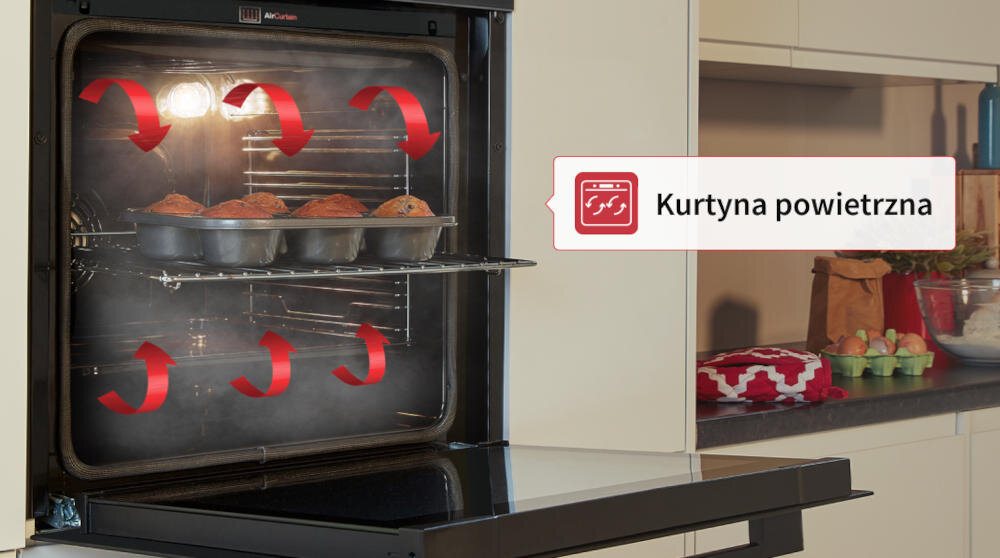 SHARP K-74P51BNL-PL wybór funkcje pieczenie pokrętła ustawienia parametry pieczenie cyfrowy timer dotykowy godzina czas blokada