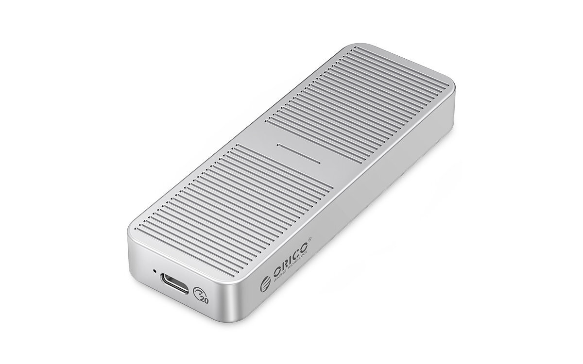 ORICO M223C3-G4-GY-BP Chipset TRIM ATA Data Set Management Command UASP USB Attached SCSI Protocol dyski SSD kolejkowanie komend - obudowa na białym tle