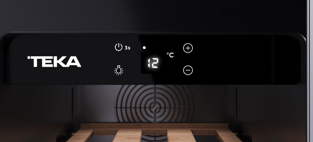 Chłodziarka do wina TEKA RVI 10024 GBK panel wyświetlacz ustawienia oświetlenie LED