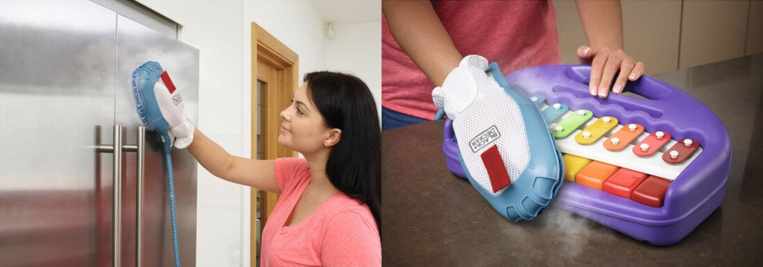 Mop parowy BLACK&DECKER BHSM1615DSG-QS Bialo-szary rekawica parowa SteaMitt