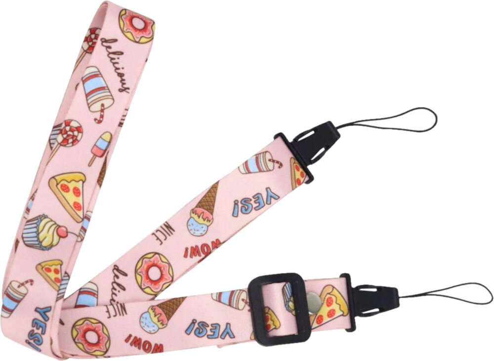 Pasek do aparatu LOVEINSTANT FujiFilm Instax Mini Smakołyki kolor motyw zastosowanie długość mocowanie materiał