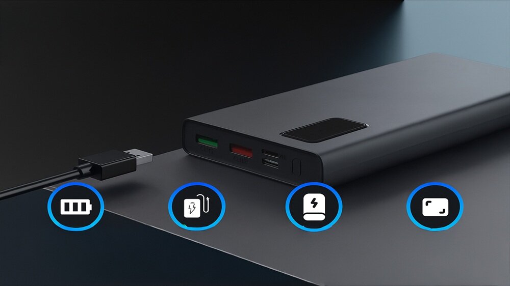 Powerbank EXTRALINK EPB-067B 10000mAh 22.5W Czarny ładowanie aż trzech urządzeń, szybkie i efektywne ładowanie, dopasowana moc