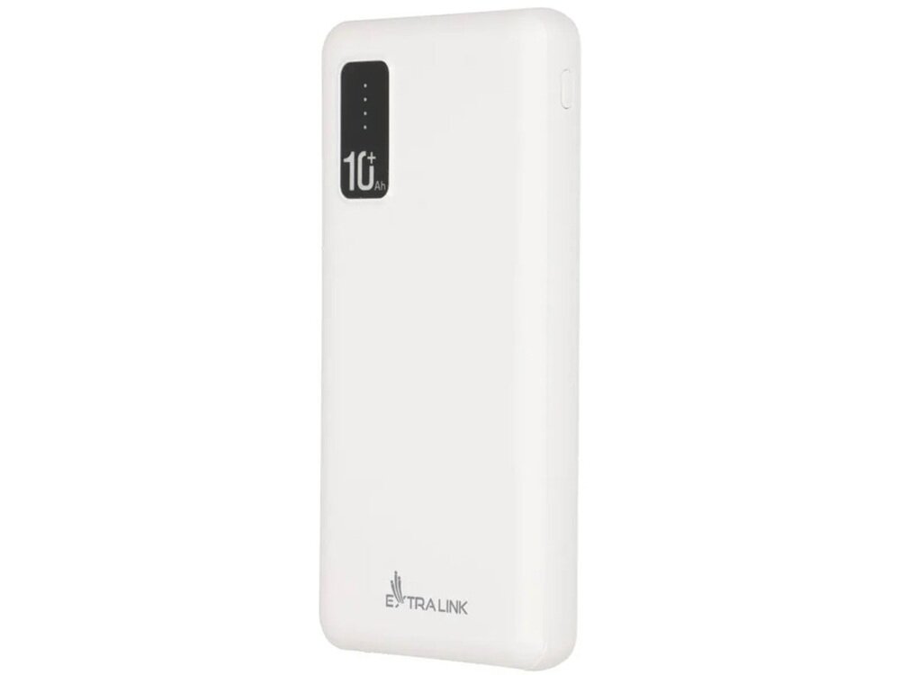 Powerbank EXTRALINK EPB-098W 10000 mAh Biały dioda LED, kontrola nad naładowaniem baterii, zaplanowane ładowanie