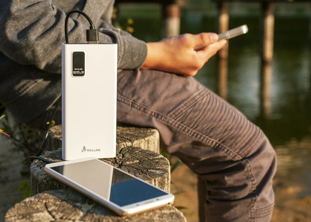 Powerbank EXTRALINK EPB-067W 10000mAh 22.5W Biały lekka i kompaktowa konstrukcja, łatwe przenoszenie, solidna obudowa, ochrona przed uszkodzeniem, wszędzie tam, gdzie ty