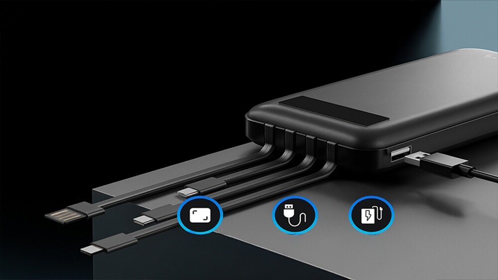 Powerbank EXTRALINK EPB-083 10000 mAh Czarny mobilne źródło energii, kompaktowe wymiary, wszędzie tam, gdzie ty, trwała konstrukcja