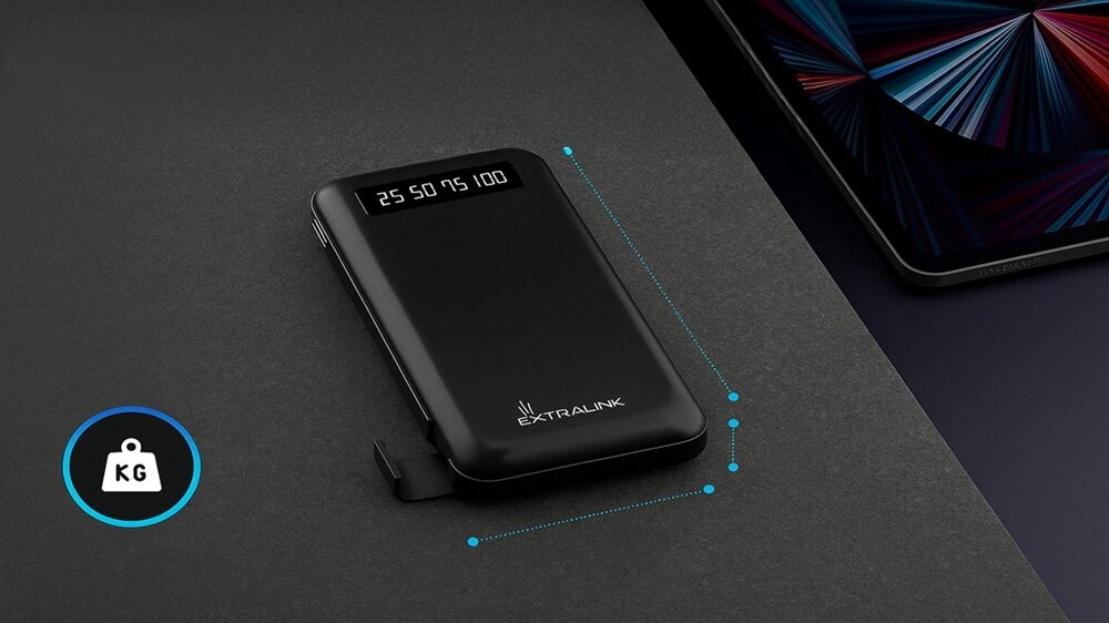 Powerbank EXTRALINK EPB-083 10000 mAh Czarny do wielu urządzeń, ładowanie czterech urządzeń jednocześnie, do codziennego użytku