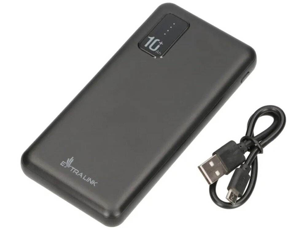 Powerbank EXTRALINK EPB-098B 10000 mAh Czarny technologia litowo-polimerowa, wysoka wydajnośc ładowania, długorwałe źródło energii