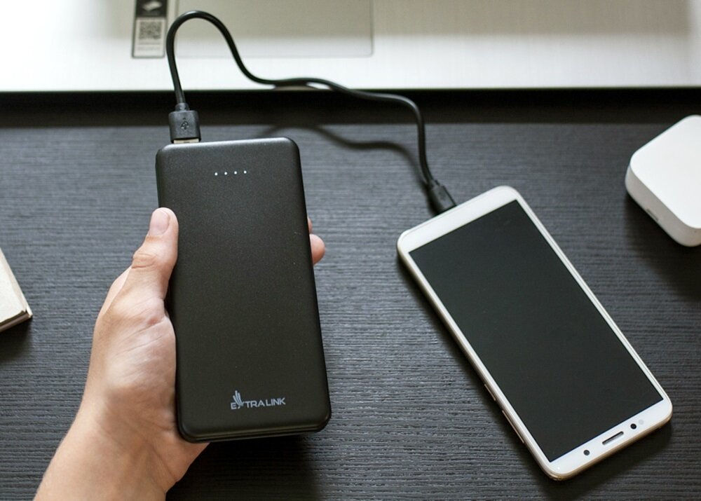 Powerbank EXTRALINK EPB-078B 10000mAh 10W Czarny bez szybkiego ładowania, sprawne i bezpieczne ładowanie, bez ryzyka przegrzania