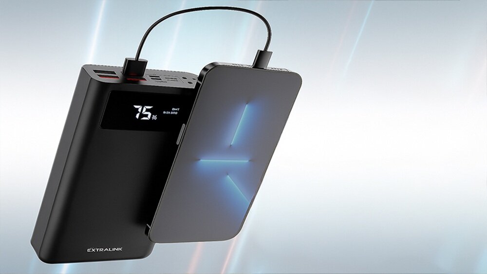 Powerbank EXTRALINK EPB-112 30000 mAh Czarny łatwe i wygodne ładowanie, do różnych kabli, bez szukania kabli