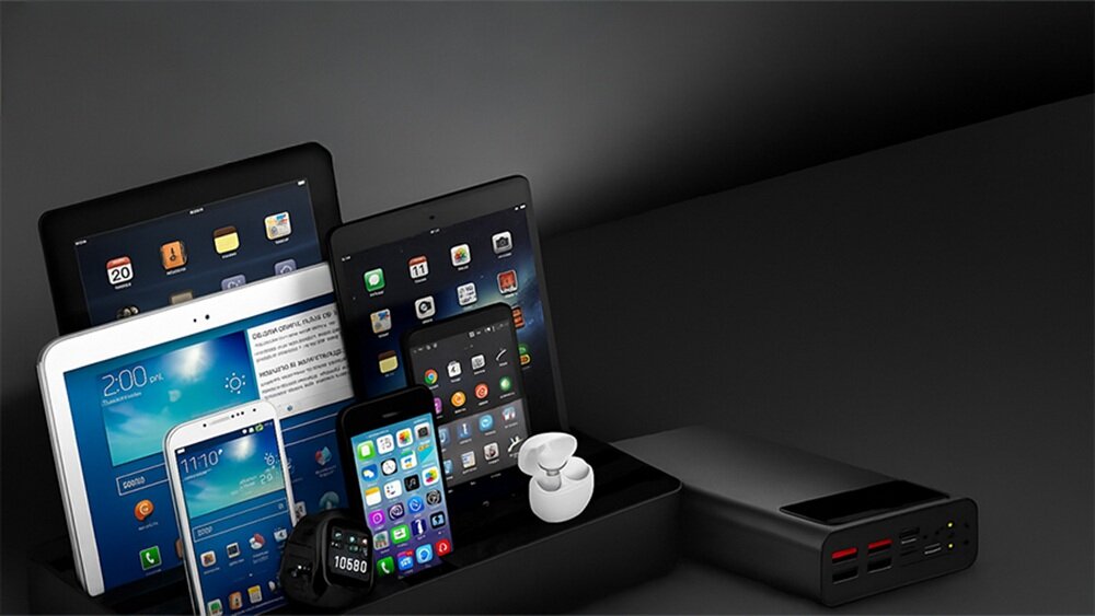 Powerbank EXTRALINK EPB-112 30000 mAh Czarny kompatybilny z urządzeniami, jednoczesne ładowanie kilku urządzeń w tym samym czasie