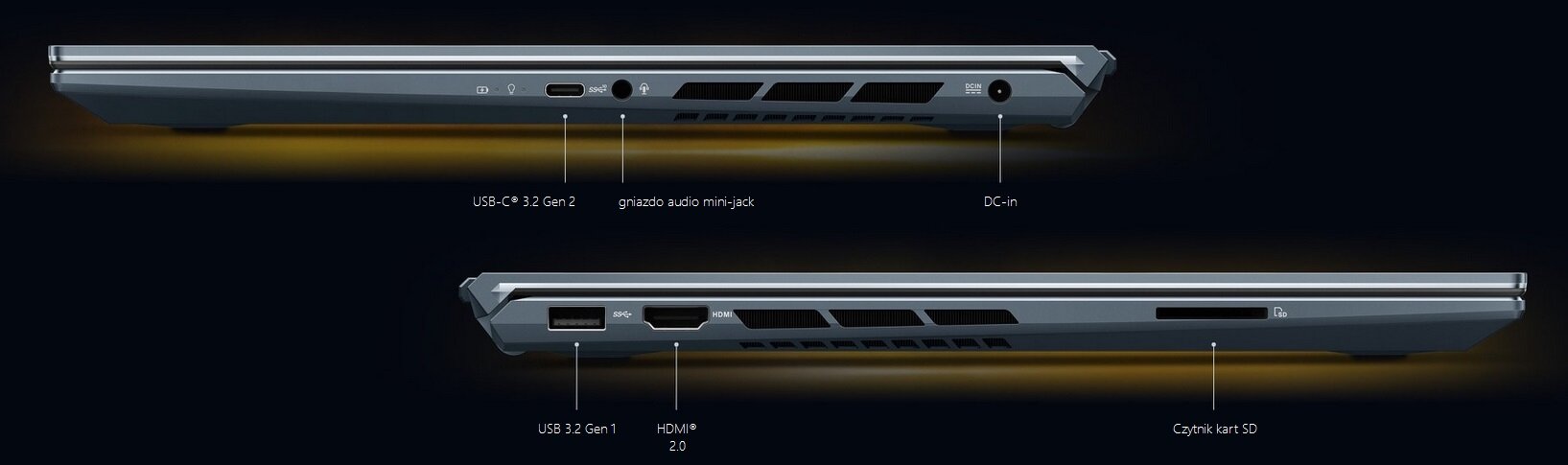 Laptop ASUS Zenbook Pro UM535 - USB 