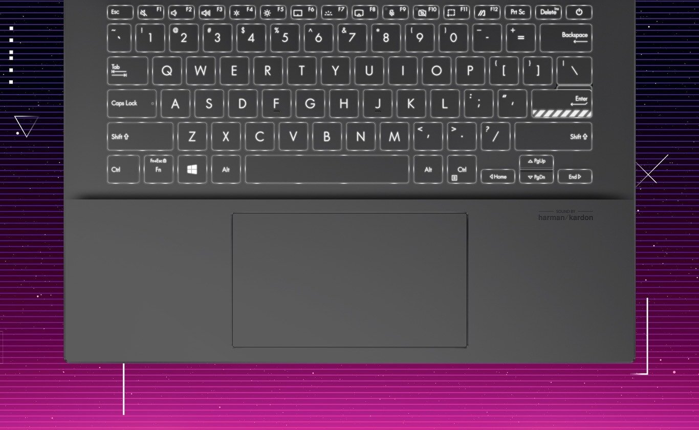 Laptop ASUS VivoBook Pro K3400PH klawiatura urządzenie pełnowymiarowa podświetlana touchpad