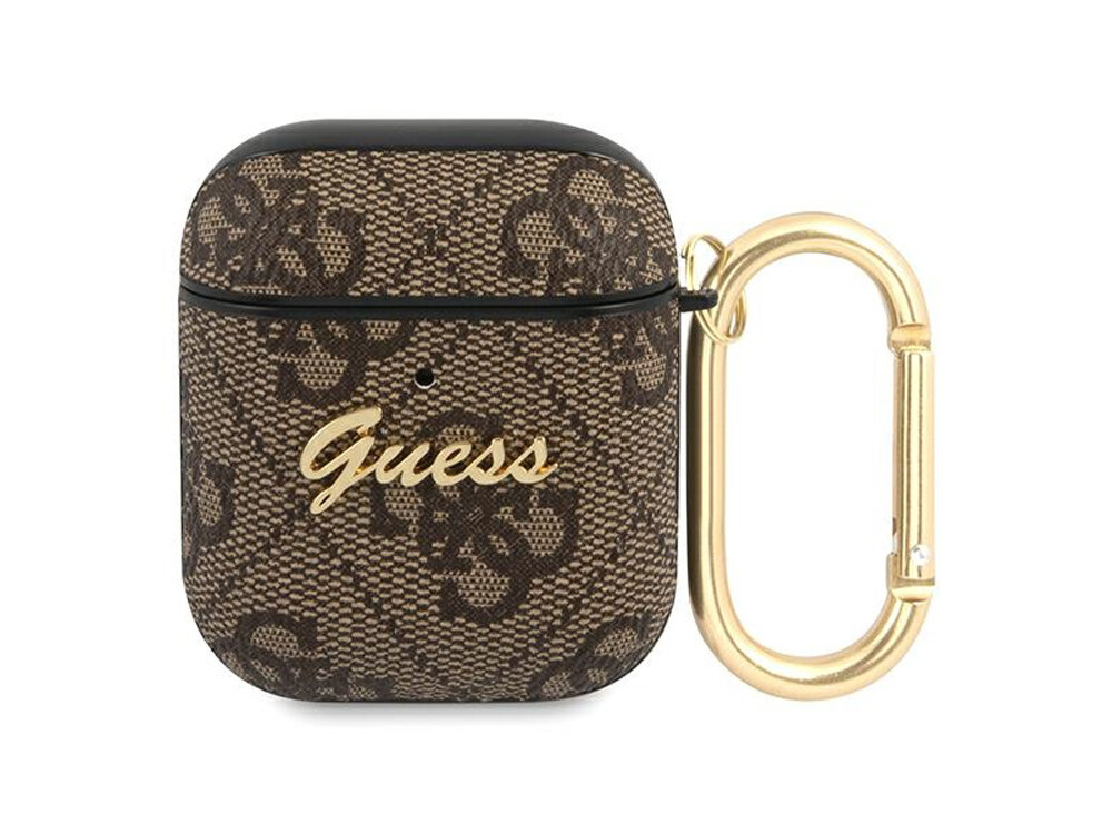 Etui na słuchawki Guess 4G Script Metal Collection
            przód etui z karabińczykiem na białym tle
            etui case pokrowiec słuchawki airpods apple