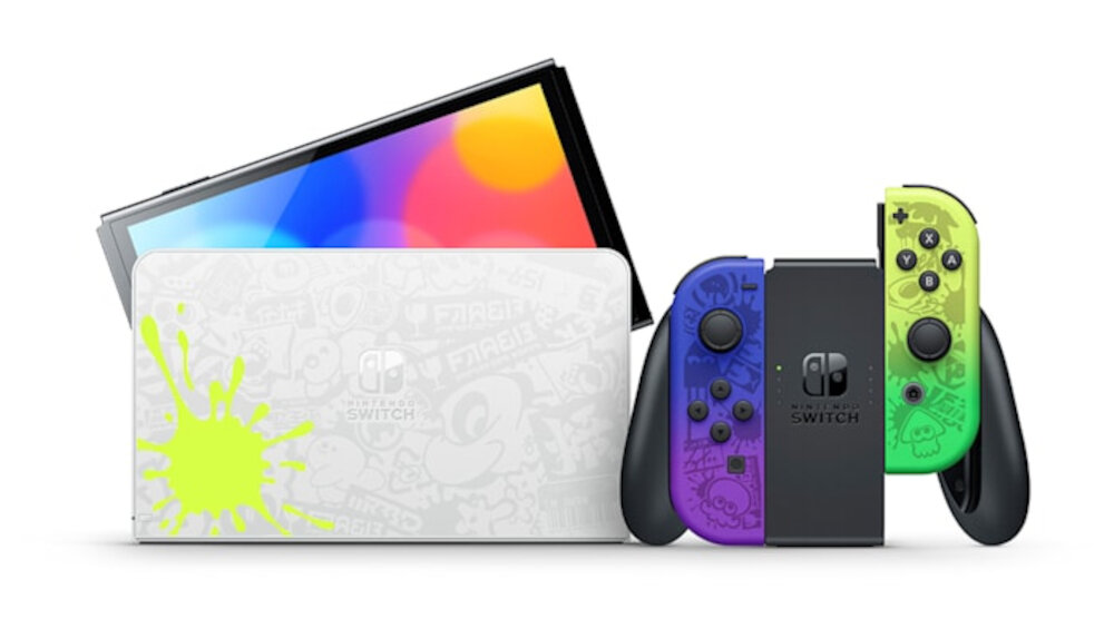 Konsola NINTENDO Switch Oled Splatoon 3 Edition zabawa kolory OLED ekran podstawa Bluetooth WiFi akumulator złącza