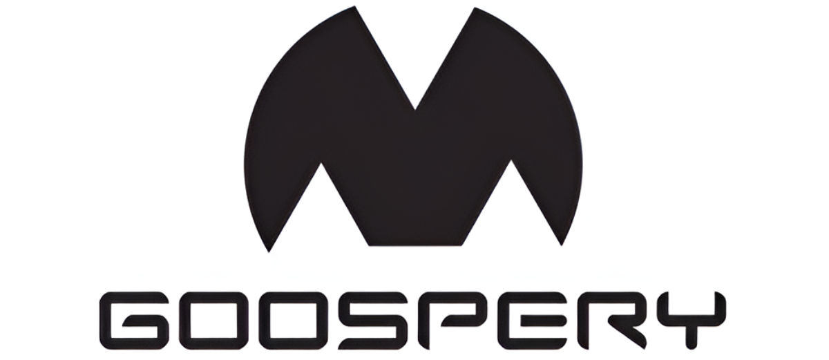 Logo z dużą literą \'M\' w kolorze czarnym oraz napisem \'GOOSPERY\' poniżej.