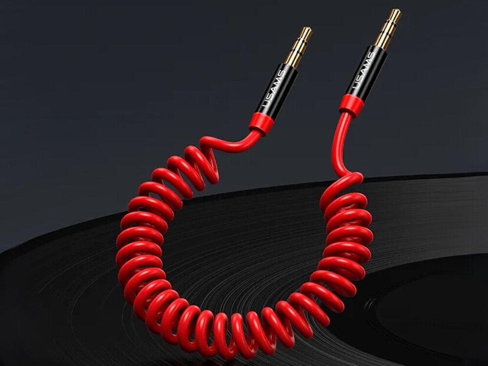 Kabel USAMS US-SJ256 Jack 3.5 mm
            kabel na ciemnym tle z wyeksponowanymi końcówkami przewód audio złącze jack