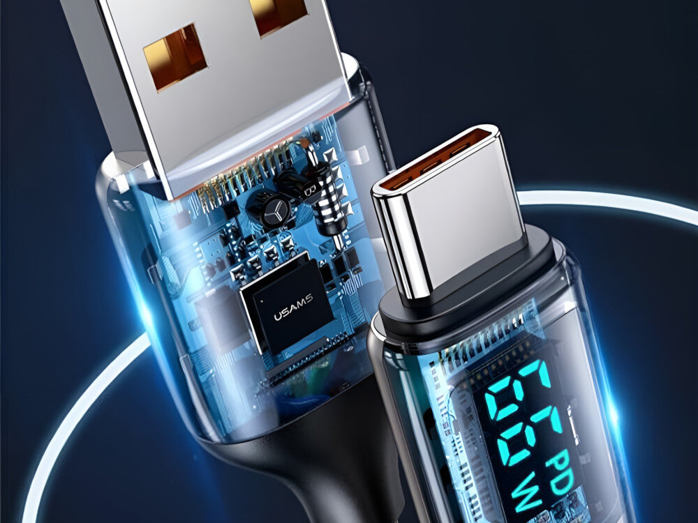 Kabel USB-A USB-C USAMS U78 Układ scalony chroni urządzenie bezpieczne i stabilne ładowanie