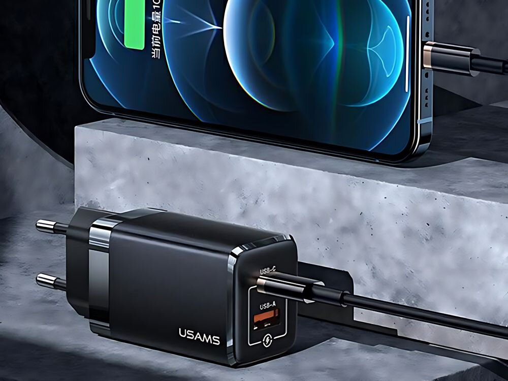 Ładowarka sieciowa USAMS T41 US-CC137 47 W
ładowarka położona na konsoli przenośnej
port USB-C jeden USB-A obsługa standardów Quick Charge 4.0+ 3.0 2.0 laptop tablet konsola przenośna