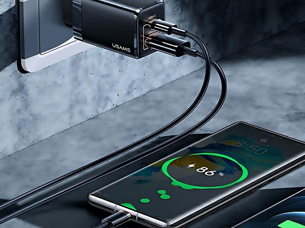 Ładowarka sieciowa USAMS T41 US-CC137 47 W
ładowarka podłączona do telefonu ładowanie
wysoka moc ładowania automatyczne dostosowanie parametrów optymalne bezpieczne ładowanie