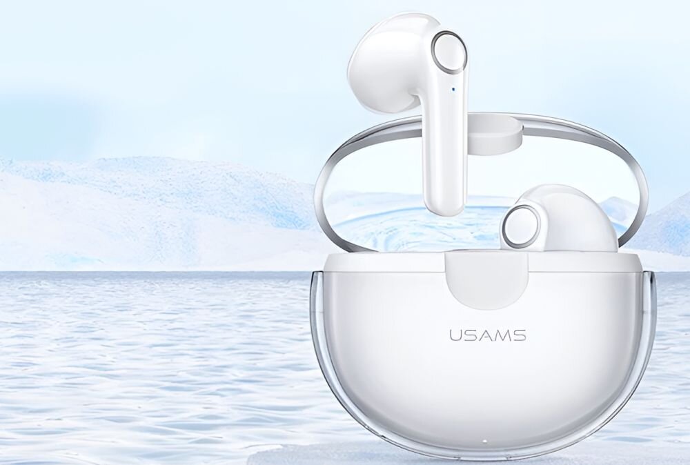 Słuchawki douszne USAMS BU TWS design komfort lekkość dźwięk jakość wrażenia słuchowe ergonomia lekkość sport aktywność podróże czas pracy działanie akumulator