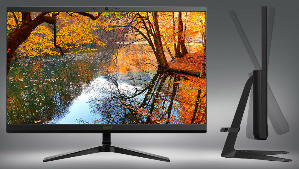 Komputer ACER Aspire C24-1700 wyświetlacz rozdzielczość matryca technologię nachylenie podstawa