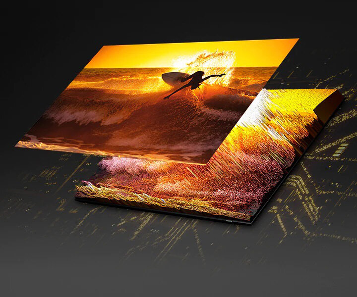 phpupslr8 pl-feature-qled-qn700b-532762959 Warstwy ekranu telewizora Samsung 8K Excellence Line QN700B prezentujące precyzję technologii Quantum Mini LED. QN700BTXXH