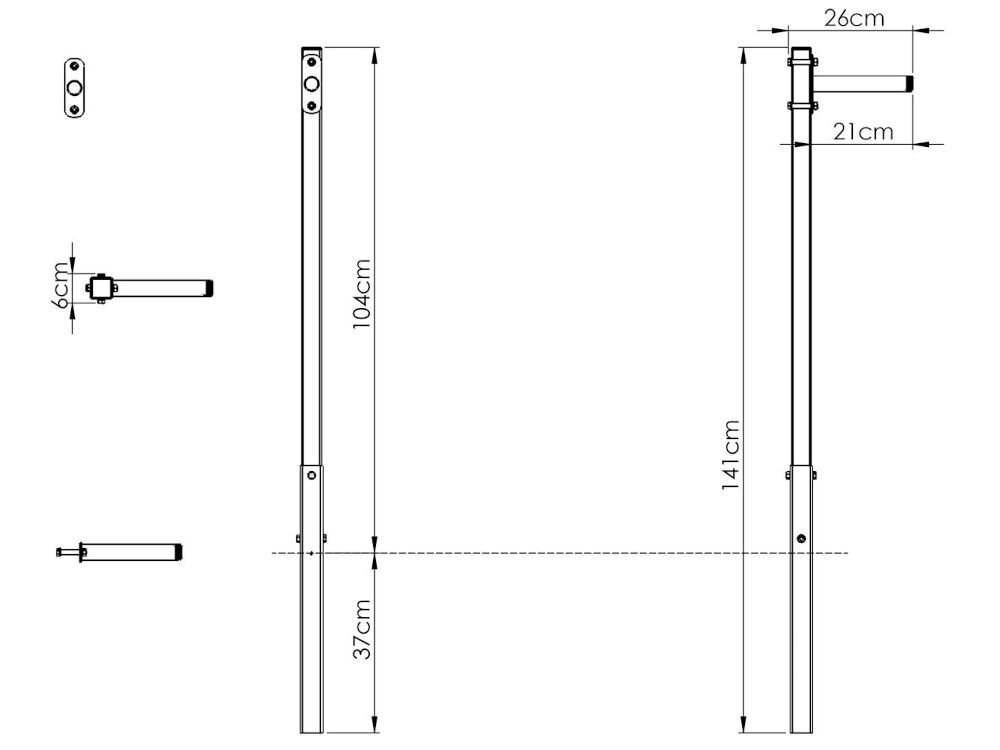 Poręcze do pompek MARBO SPORT MO-007 (2 szt.) wymiary