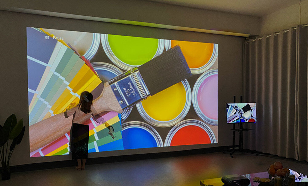 Projektor BYINTEK Sky K9 Mulitscreen obraz wielkość przekątna odległość