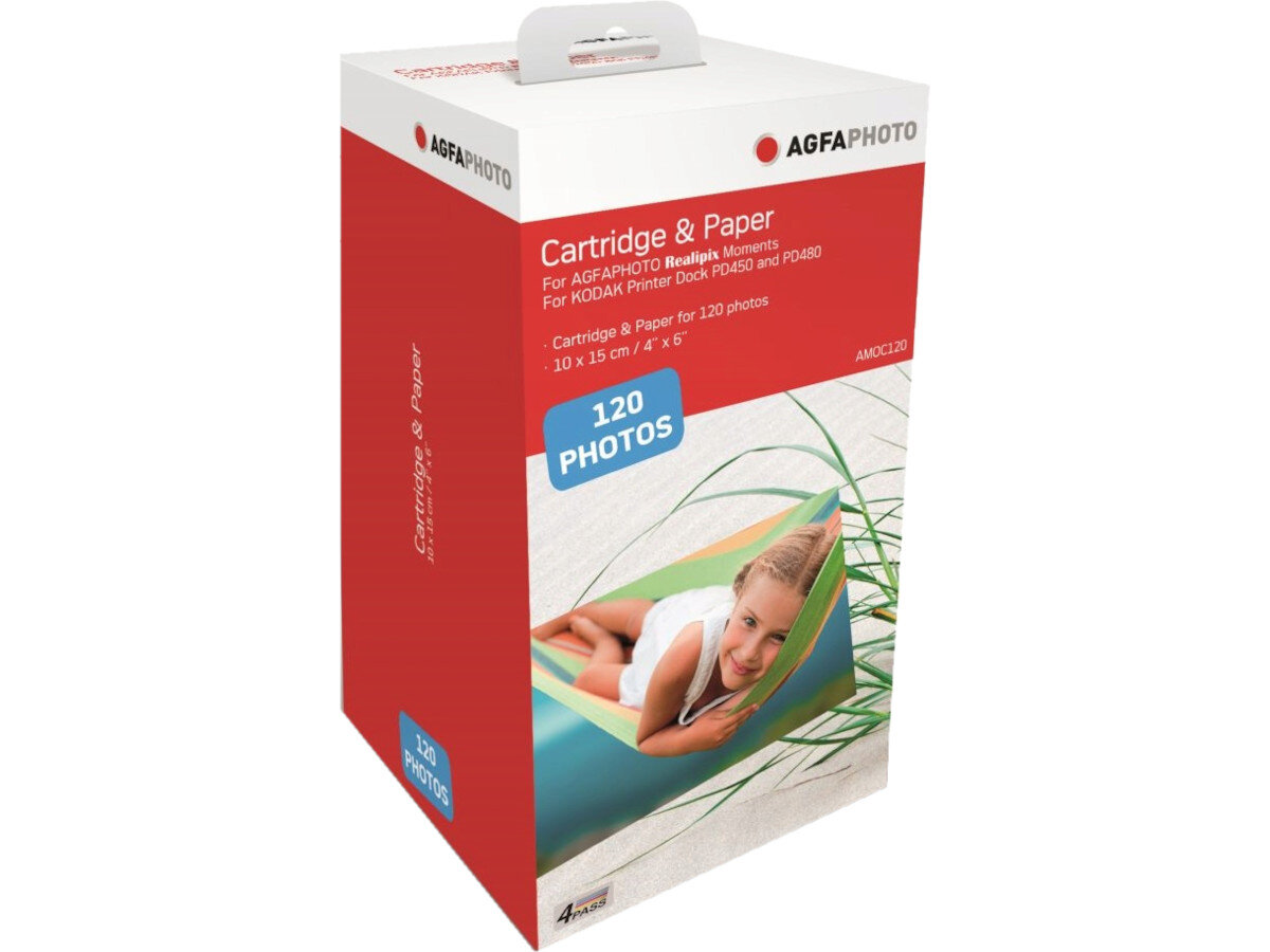 Papier fotograficzny AGFAPHOTO Cartridge 120 arkuszy zestaw akcesoria