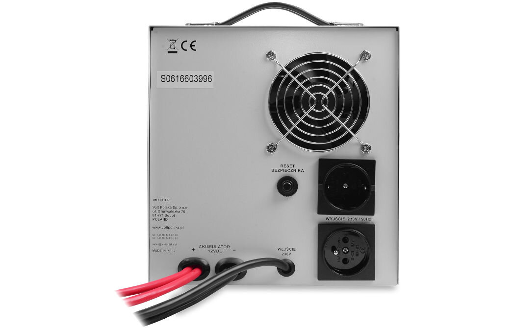Zasilacz UPS VOLT sinusPRO 2000VA 1250W moc stała 1250 W moc chwilowa 2000 VA napięcie wejściowe 170 - 270 V napięcie wyjściowe 230 V