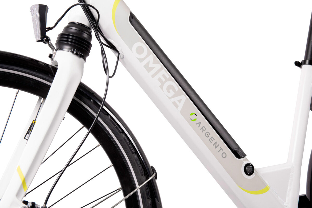 ROWER ELEKTRYCZNY MIEJSKI ARGENTO OMEGA 28 BIAŁY D46 18 bateria ładowanie
