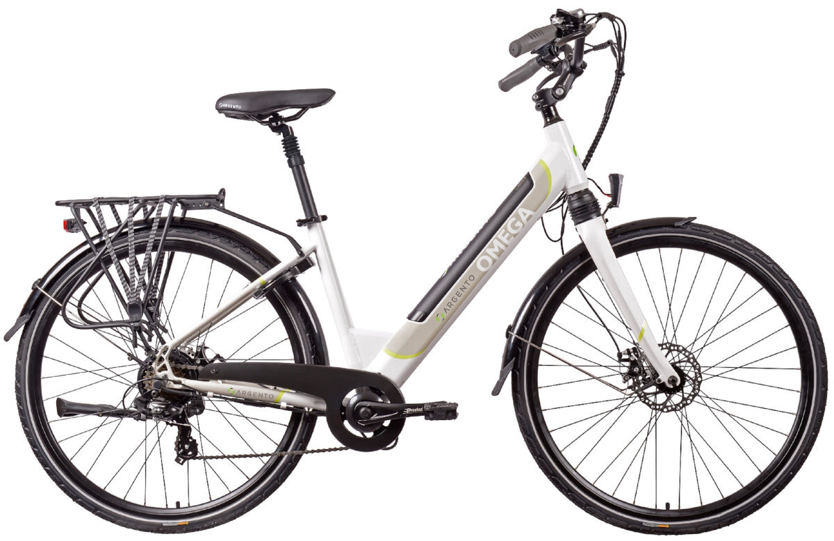 ROWER ELEKTRYCZNY MIEJSKI ARGENTO OMEGA 28 BIAŁY D46 18 jazda z klasa rower z wyswietlaczem i dzwonkiem miejski rower elektryczny