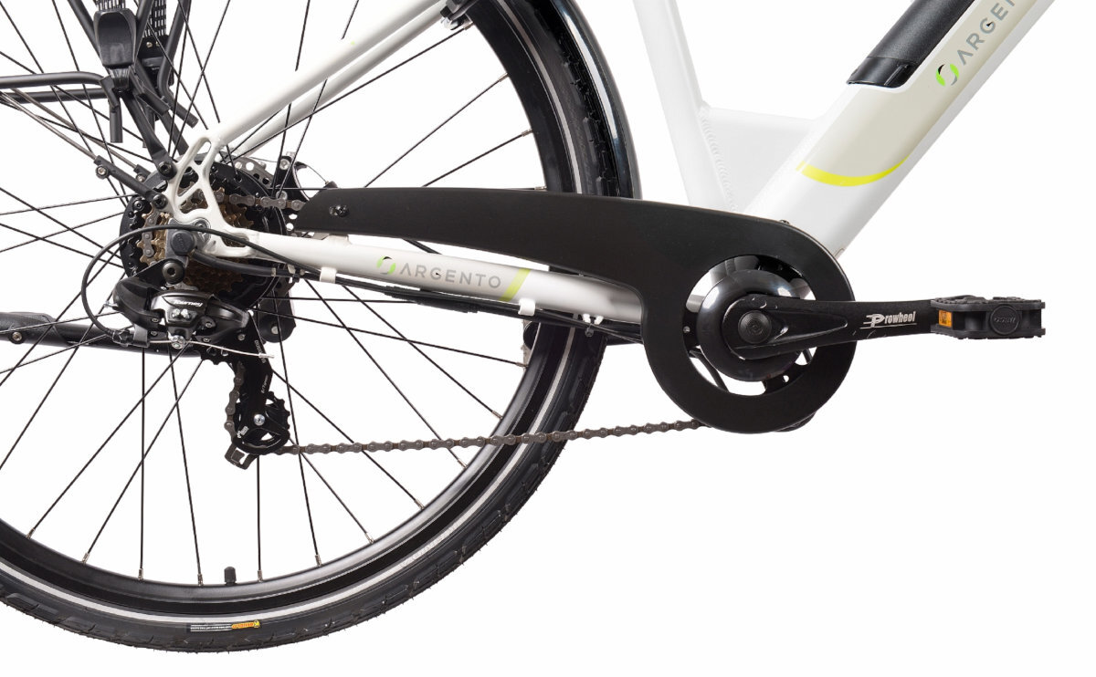ROWER ELEKTRYCZNY MIEJSKI ARGENTO OMEGA 28 BIAŁY D46 18 duze kola
