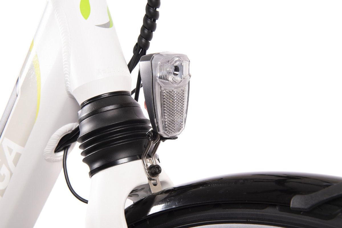 ROWER ELEKTRYCZNY MIEJSKI ARGENTO OMEGA 28 BIAŁY D46 18 oświetlenie droga komunikowanie