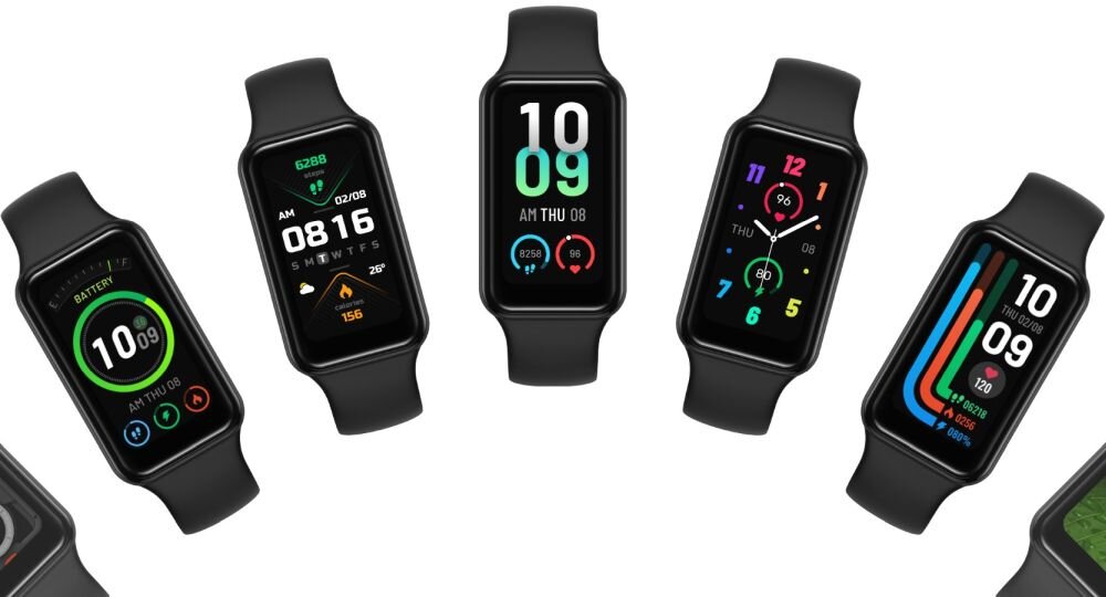 Smartband AMAZFIT Band 7 ekran bateria czujniki zdrowie sport pasek ładowanie pojemność rozdzielczość łączność sterowanie krew puls rozmowy smartfon aplikacja