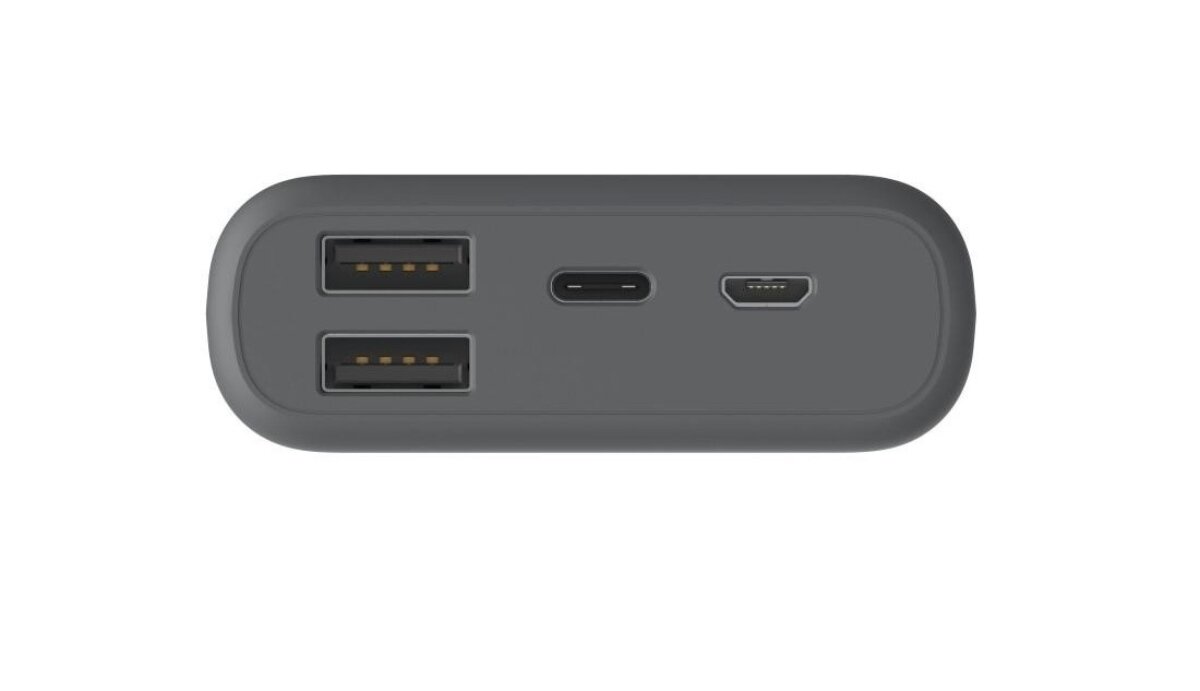 Powerbank Hama z czterema diodami LED informującymi o stanie naładowania